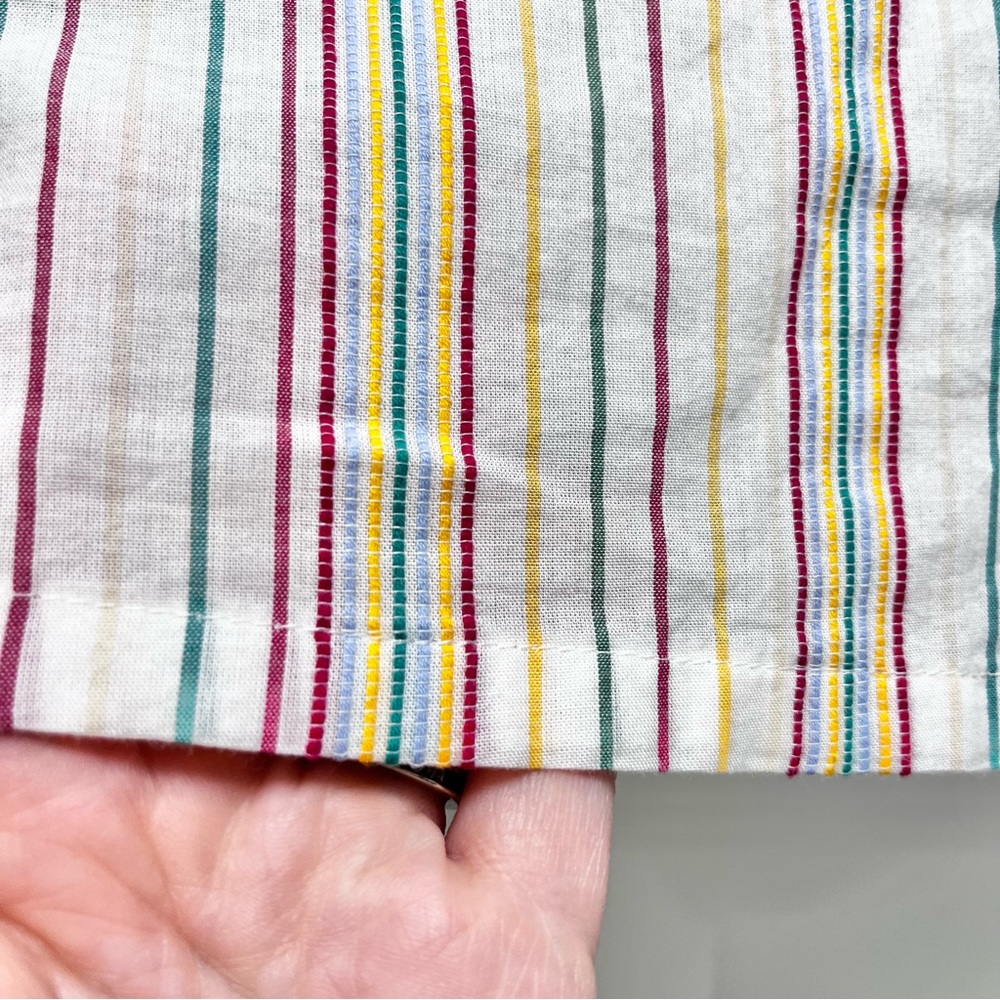 Madewell Cotton Cami w/ Textured Rainbow Stripes Button Front Blouse Size XS - Picture 7 of 11